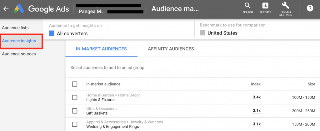 Google Ads In-Market Audiences
