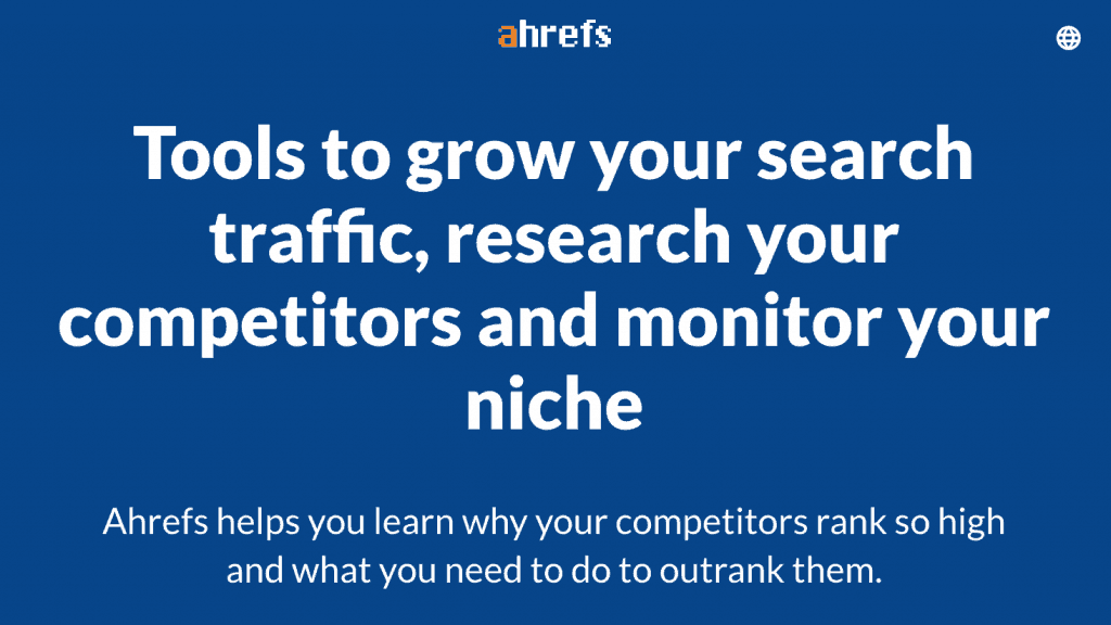 Ahrefs Landing Page