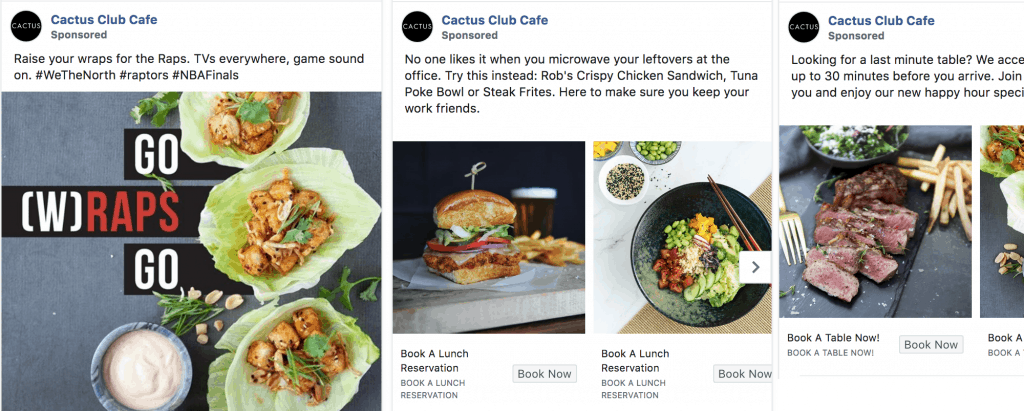 Cactus Club Cafe Ads